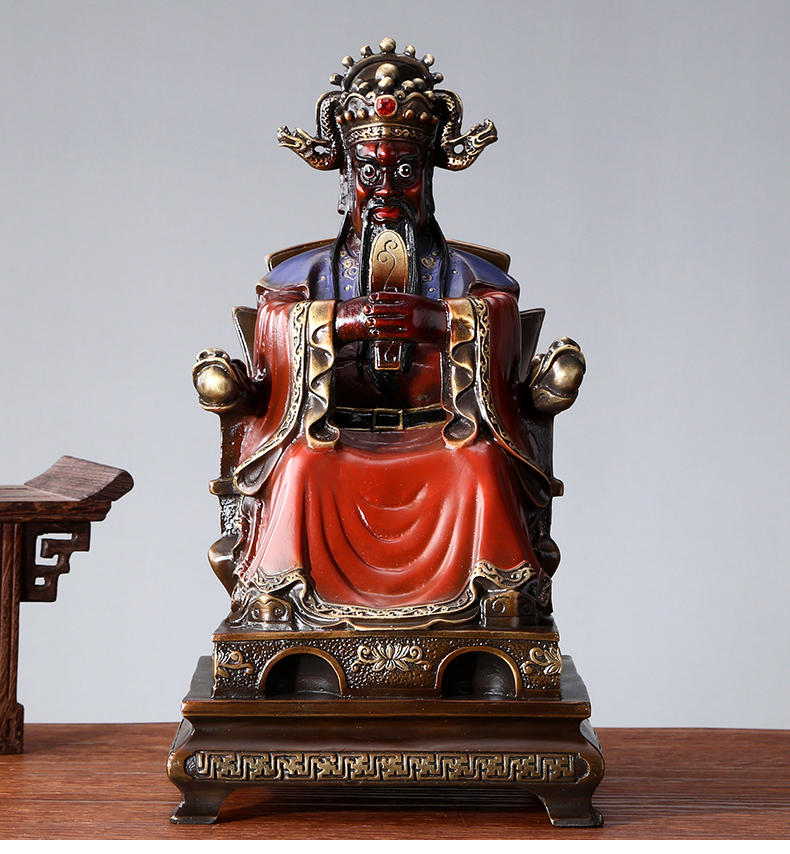 冠门佛具圆通佛具五爷佛像五台山纯铜广济龙王菩萨财神神像供奉摆件五