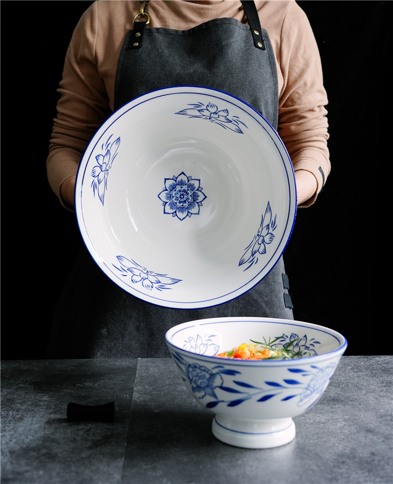 小米(mi)生态米家同款高脚陕西油泼面莲花大碗宽面碗中式面馆专用