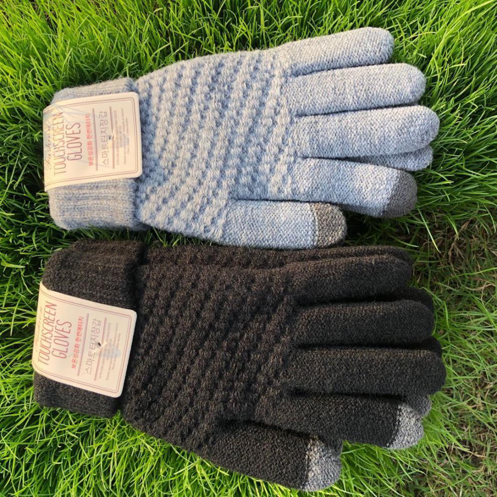 韩版可爱仿羊绒情侣保暖加绒触屏防寒乐迪纯可触屏手套两双装黑色黑色