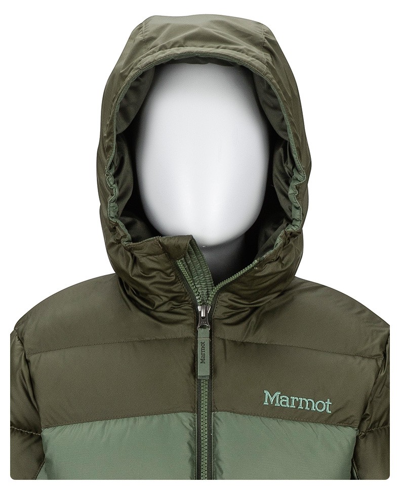 marmot土拨鼠户外秋冬新款男童700蓬羽绒拼色羽绒服 1819飓风灰/玄铁