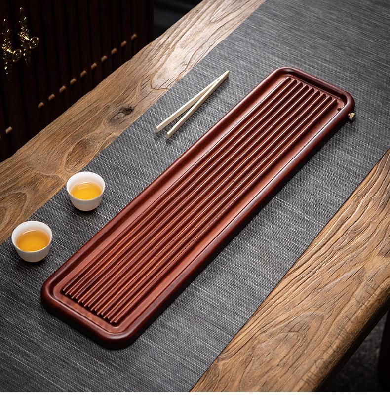 单人茶盘楠竹乌金石干泡茶盘排水家用实木茶台茶海日式功夫茶具小型