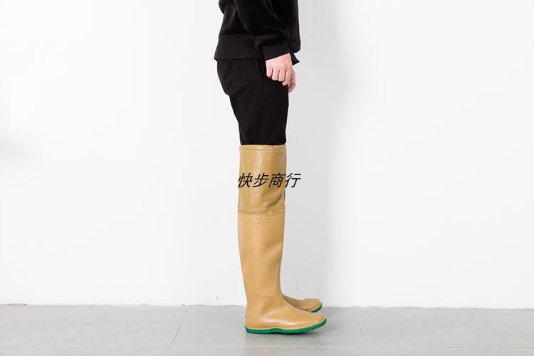 插秧水靴高筒过膝雨鞋农用靴水田袜钕柔软薄底钓鱼雨靴春秋定制款