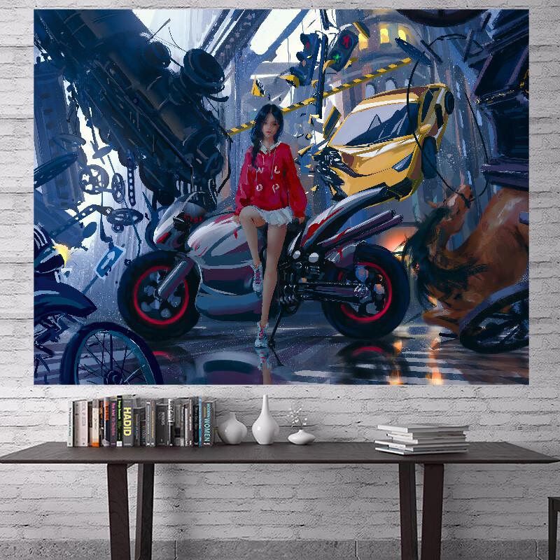 ins风挂布个性简约风挂毯鬼刀背景布学生宿舍卧室床头装饰潮牌个性