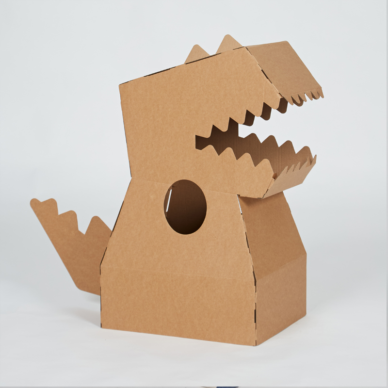 纸箱恐龙可穿幼儿园儿童玩具手工diy拼装制作纸壳纸板纸盒霸王龙 绿色