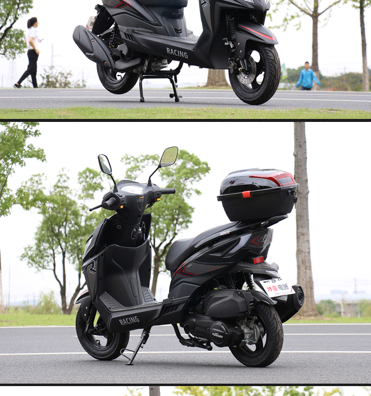 新款国四电喷风行踏板摩托车燃油车125cc省油摩托车整车可上牌 白分黑
