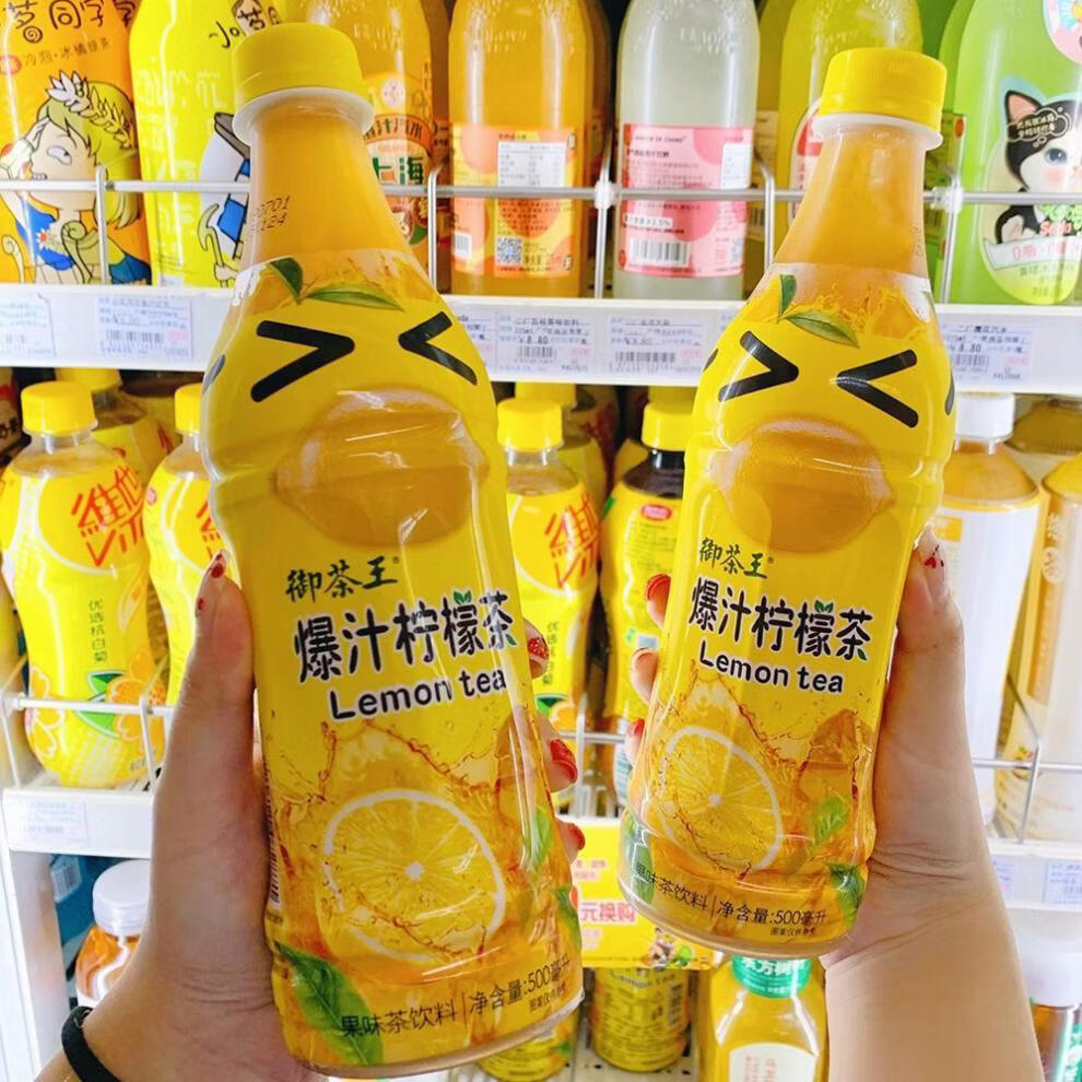爆汁柠檬茶 500ml*24瓶装整箱 御茶王爆汁柠檬茶产果味红茶饮料【图片