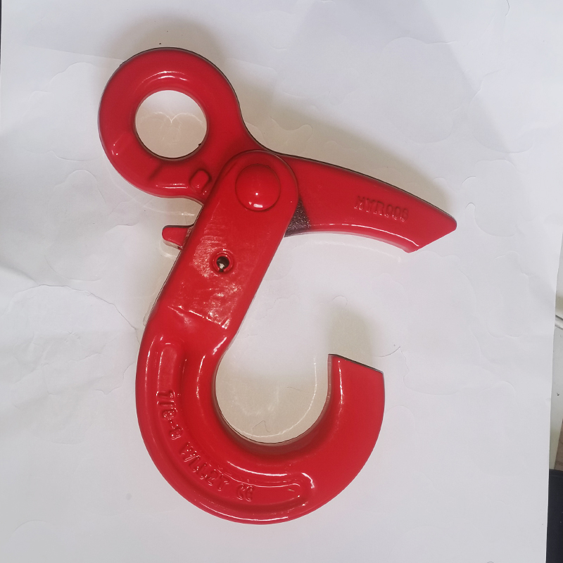 眼型安全钩羊角自锁勾旋转保险防脱吊钩g80合金钢安全自锁钩吊钩 眼型