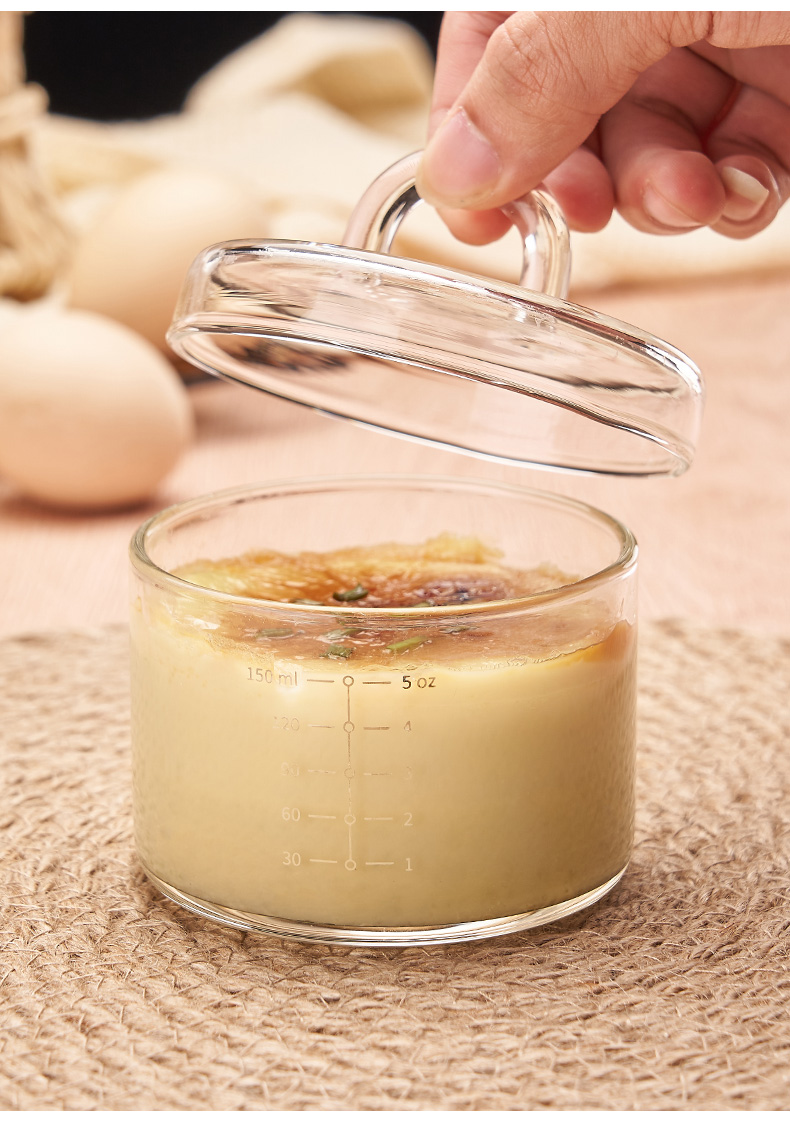 蒸蛋盅玻璃蒸蛋碗带盖婴儿辅食蒸鸡蛋羹碗家用玻璃小碗炖盅燕窝碗双耳