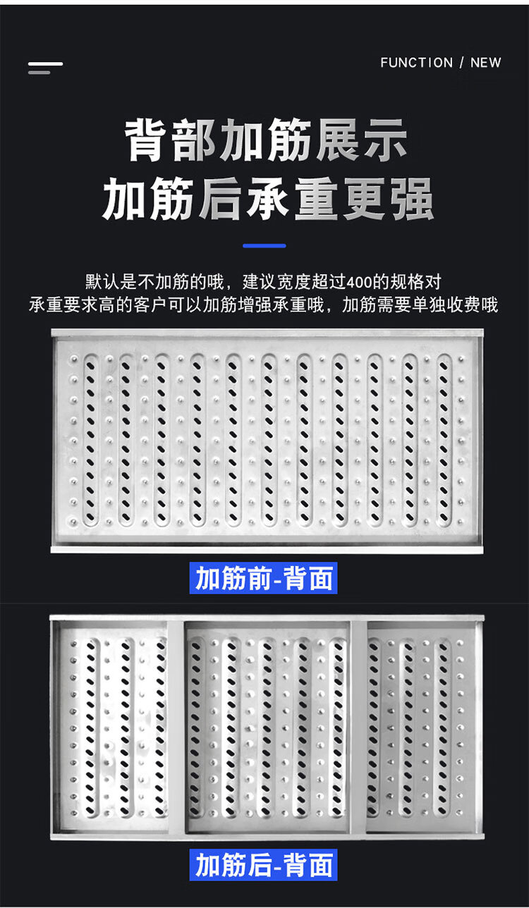 不锈钢厨房排水沟盖板餐厅饭店下水道格栅户外井盖水篦子地沟盖板谦设