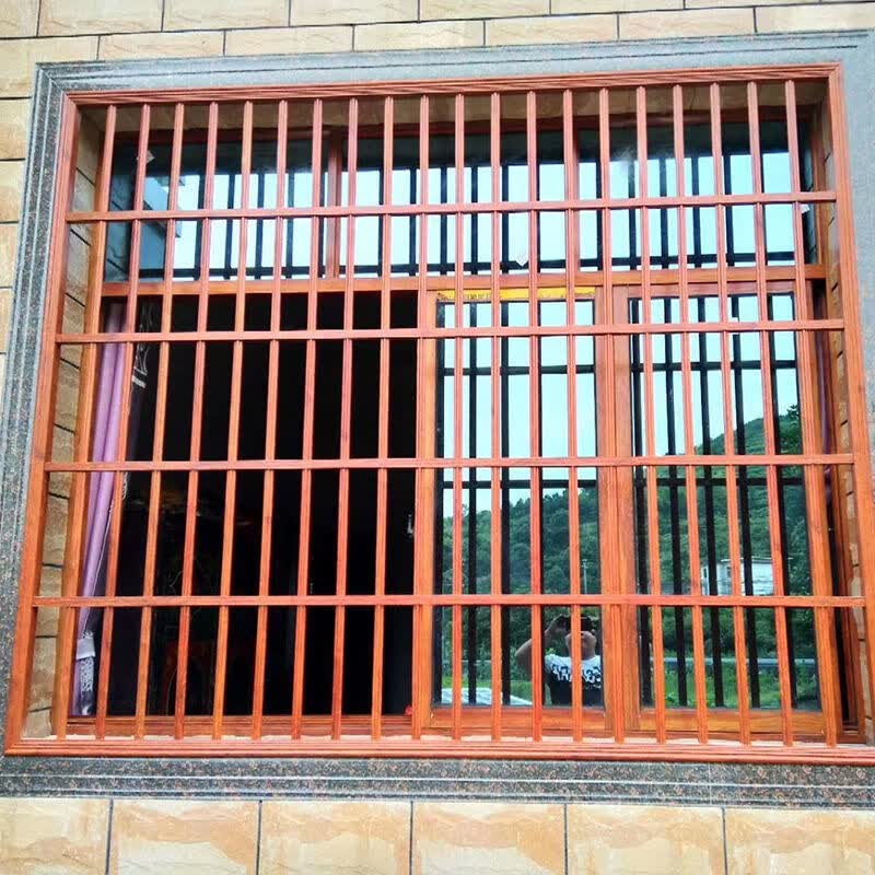 金鼎加铝合金防盗防护窗防盗网家用自装室外儿童围栏安全飘窗定制香槟