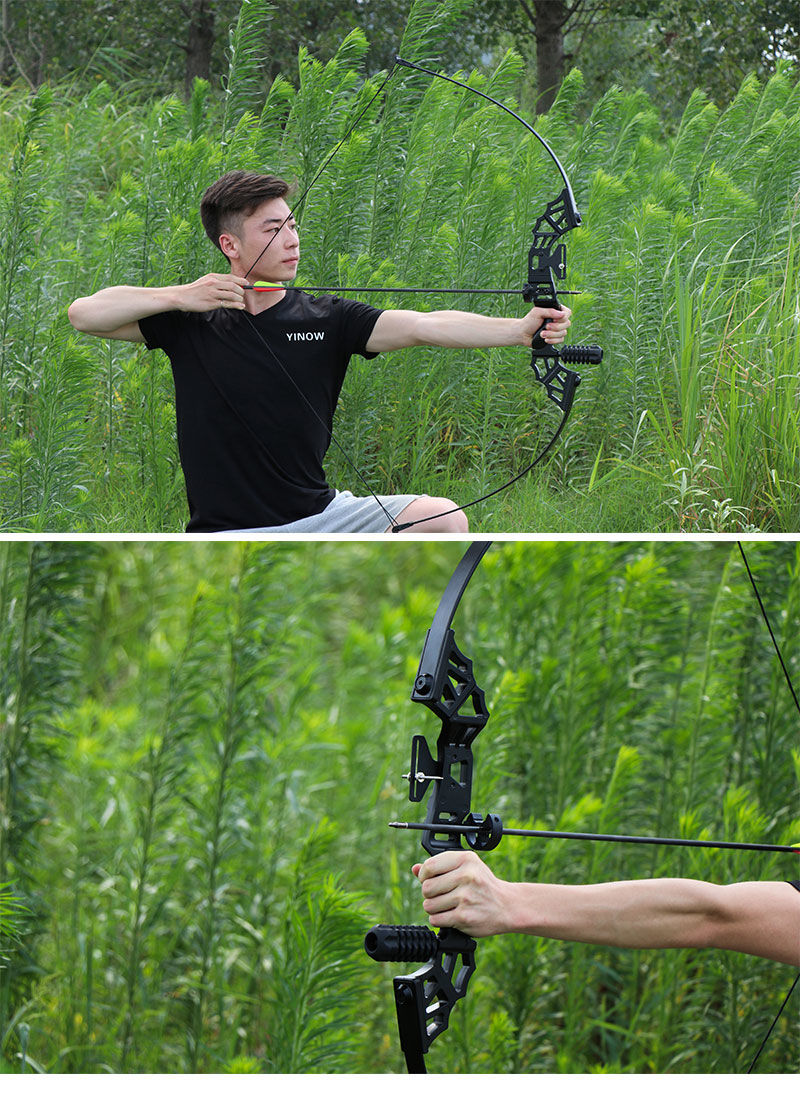 弓箭射击练习新款金属弓箭射击练习真弓箭野外合金弓箭分体美猎弓入门