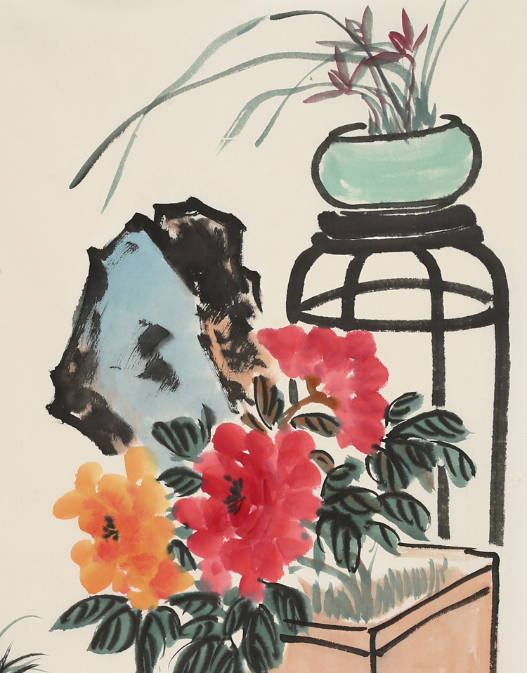 吴昌硕字画花鸟名人国画作品三尺竖幅纯手绘名家写意古玩书画收藏纯