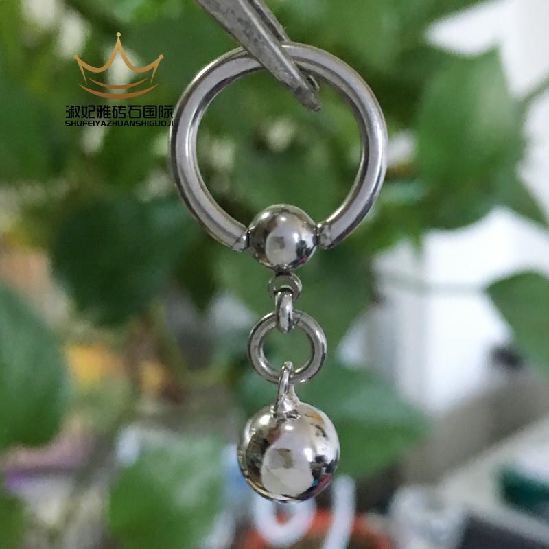 阴环女女阴银铃铛性感横穿孔阴环唇环饰品钛钢乳环体