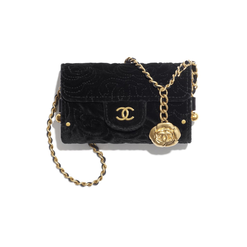 正品中检chanel香奈儿女包丝绒金属珠宝链条口盖包斜挎包单肩包ap2285