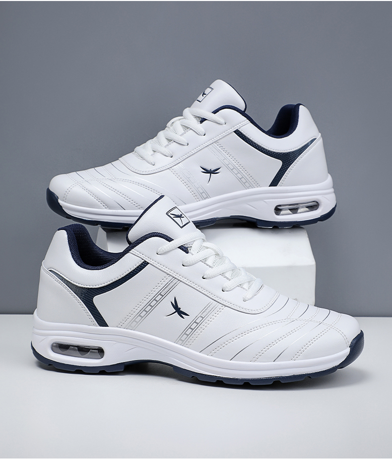 红蜻蜓男鞋休闲鞋男秋冬新款皮面增高减震气垫运动鞋男士户外防滑旅游