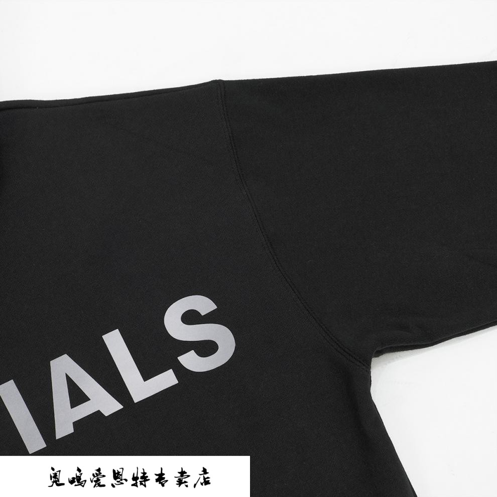 essentials反光连帽卫衣男女春秋季薄款宽松早秋小众外套欧美高街黑色