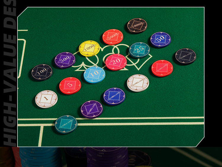 游戏大陆gameland孔方兄德州扑克陶瓷筹码圆片有面值无面额棋牌德扑
