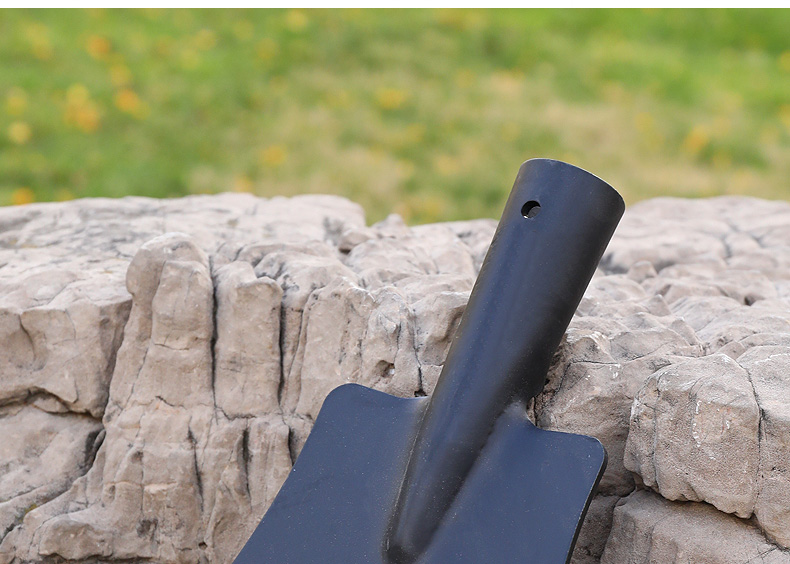 家用雪铲推雪板户外冰锹加厚锰钢铲冰器 全钢【平口】破冰铲【图片