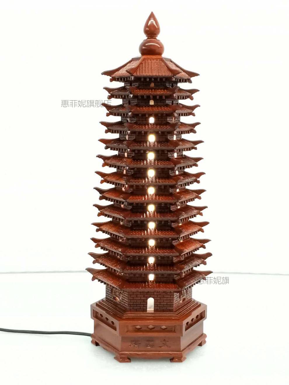 木制品摆件 手工红木文昌塔实木7层9层13层花梨木木雕木制模型工艺品