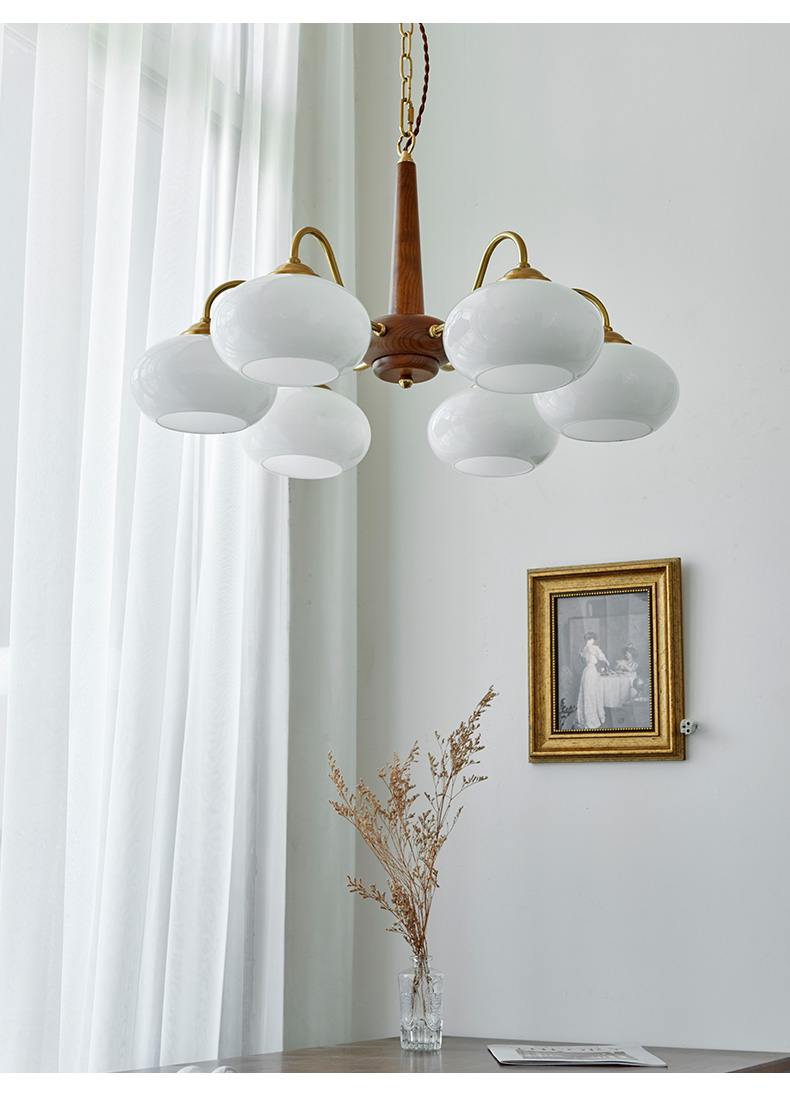 顶上明珠灯具小敏家同款客厅吊灯创意中古风实木日式风格餐厅卧室灯现