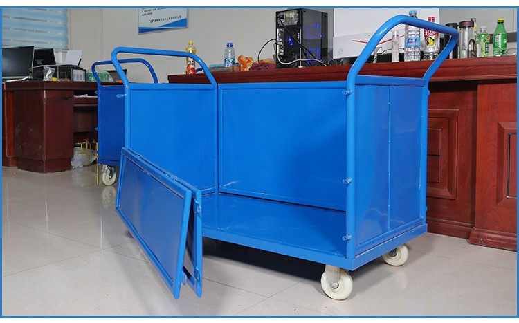 推车货网格搬运车带围栏快递折叠周转车仓库车间平板车拉货手推车轻型