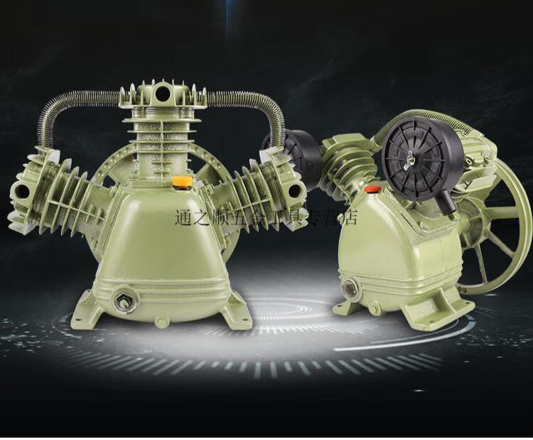 空压机机头 活塞式工业高压双缸三缸空气压缩机泵头空压机机头打气泵