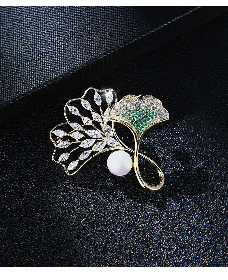 雷嫚胸针2022年新款银杏叶徽章别针扣勋章秋冬大衣配饰品胸花主图色