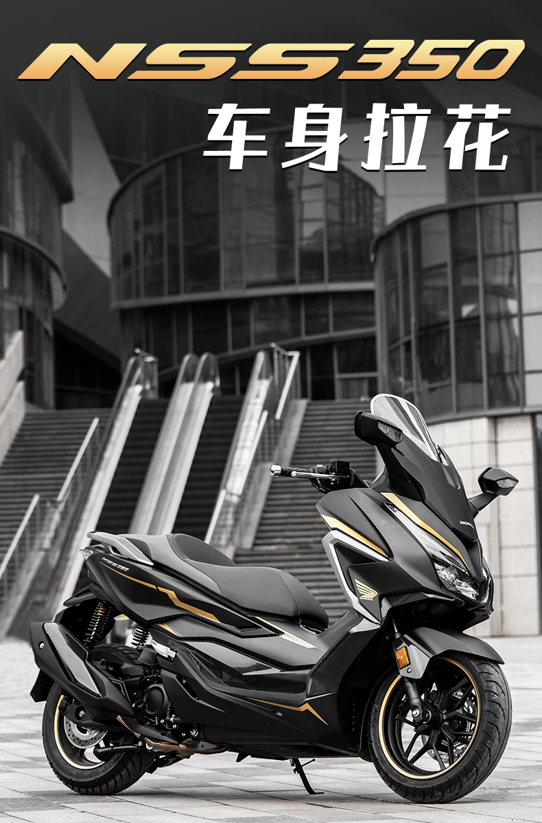 适用本田佛沙forzanss350贴花版画拉花贴纸全车贴防水装饰改装城市