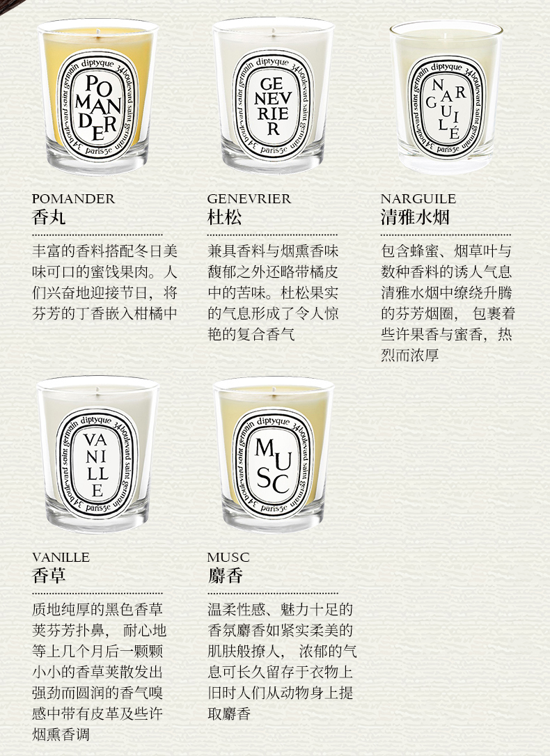 diptyque蒂普提克香氛蜡烛香薰蜡烛70g/190g浆果瀚绮尼 浆果香190g