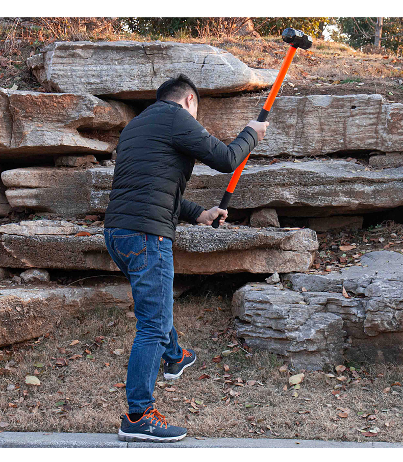 大号防震铁锤重型榔头家用防爆钢一体砸敲墙锤石头石工八角锤带把