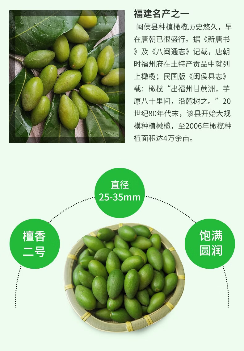 现摘现发福建闽侯新鲜甜种青橄榄青果生吃水果檀香二号特福州特产潮汕