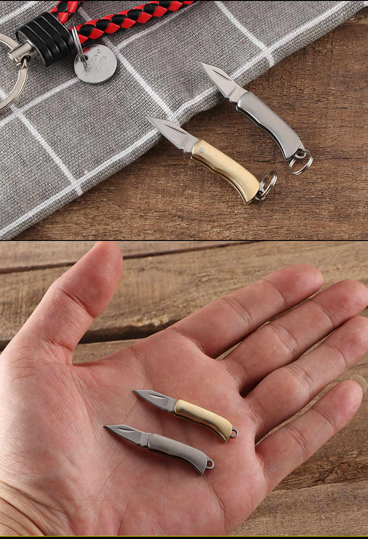 迷你小刀随身折叠小号便携拆快递开箱钥匙扣小挂刀水果削皮爱心小号