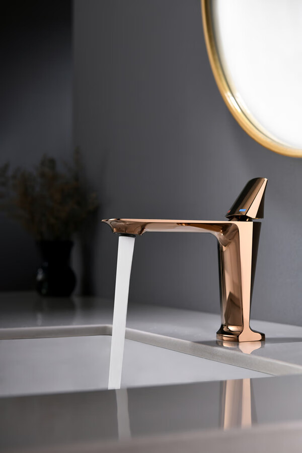 汉斯格雅(hansgrohe)德国枪灰黑色全铜单孔冷热水龙头气泡卫生间洗脸