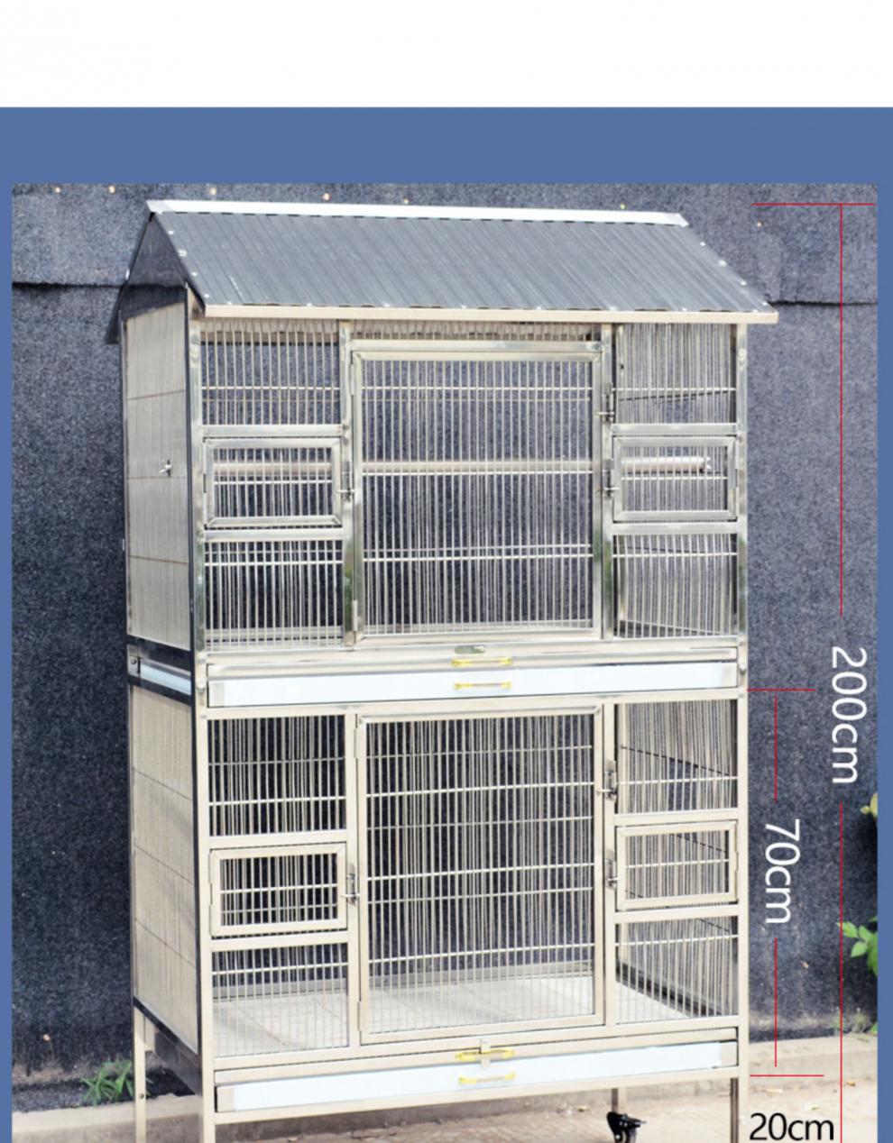 大牛户外大型不锈钢鹦鹉笼繁殖鸟笼专用室外笼挡雨超大号定制笼子 c款