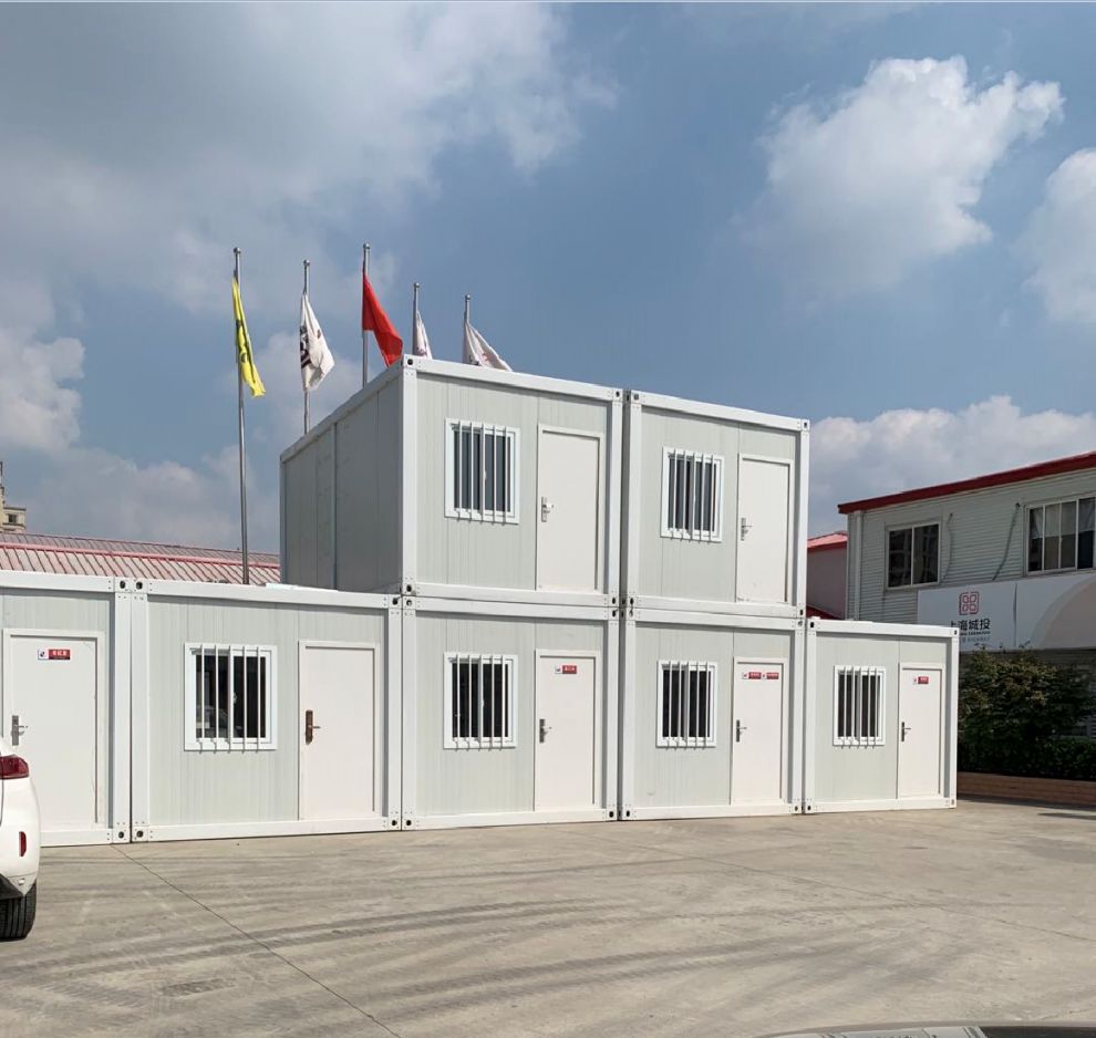 集装箱房厂家直销防火岩棉板快拼箱箱房玻璃幕墙打包箱活动板房 乳