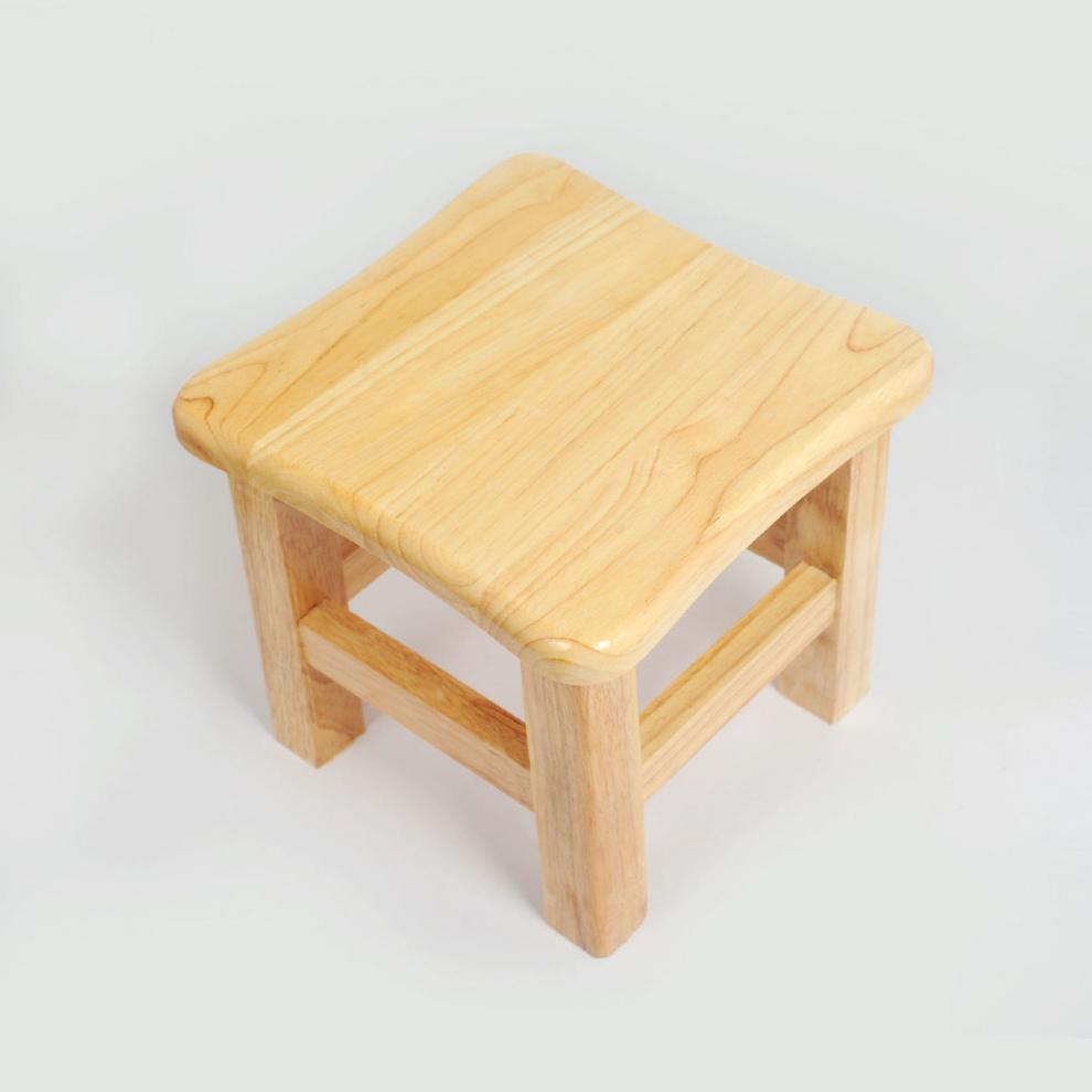 德柏奇 小木方凳子家用小板凳实橡原木头小矮凳小方凳木板凳櫈 高 27