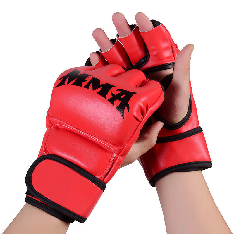 成人拳击手套 散打泰拳mma半指分指ufc搏击格斗沙袋训练拳套 mma半指