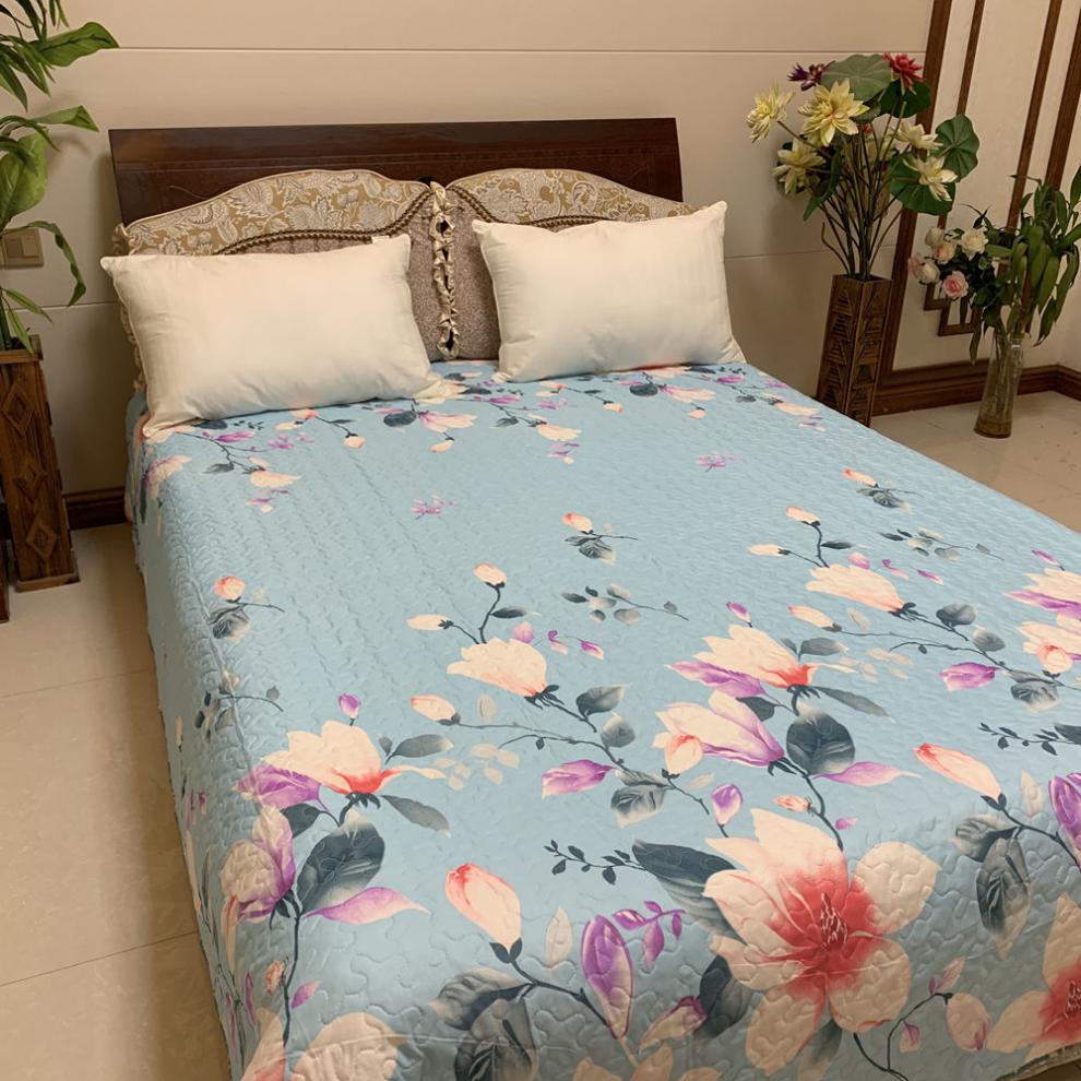 空调被绗缝被多用途床盖夹棉空调被床单床垫铺沙发垫榻榻米时尚绿格