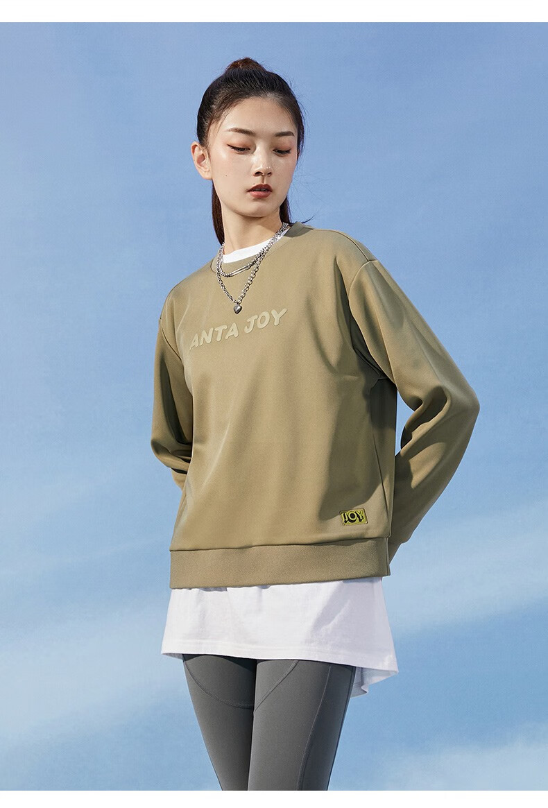 密暖绒科技安踏官方旗舰卫衣女2021秋季新款加绒保暖圆领套头时尚运动