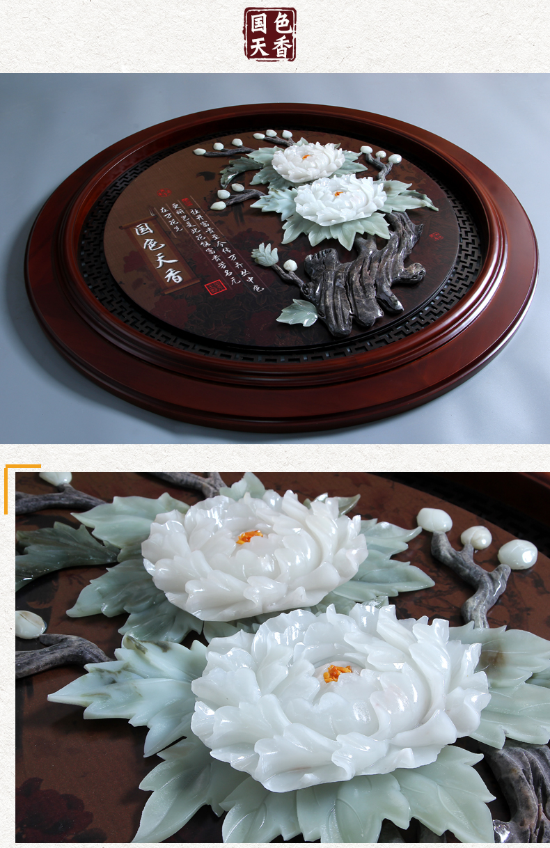 新中式玉雕画挂件客厅书房玄关沙发背景墙壁工艺装饰品楼梯间入户过道