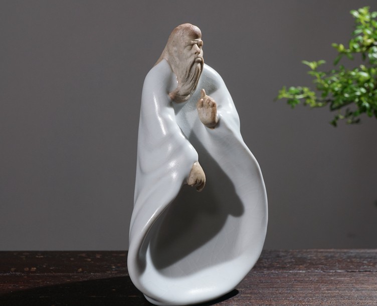 天南兄弟盆景假山摆件陶瓷小人物老翁下棋翁弹琴吹笛配件上水石吸水石