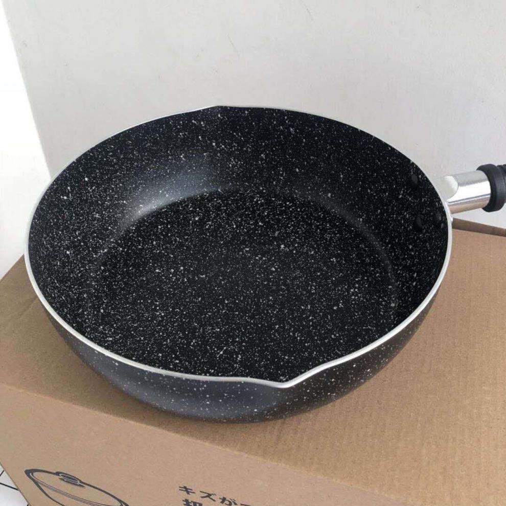 麦饭石不粘锅 出口日本煎锅炒锅麦饭石色不粘锅电磁炉燃气灶通用厚