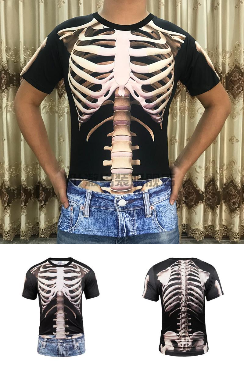 假肌肉t恤男肌肉装短袖男t恤个性逼真cosplay假胸肌假腹肌衣服年会
