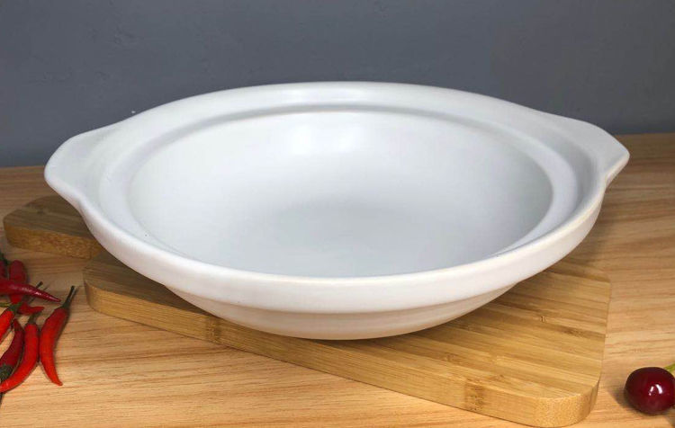 砂锅家用商用批发米线锅黄焖鸡干烧平底浅锅干烧不粘锅耐高温白色有盖