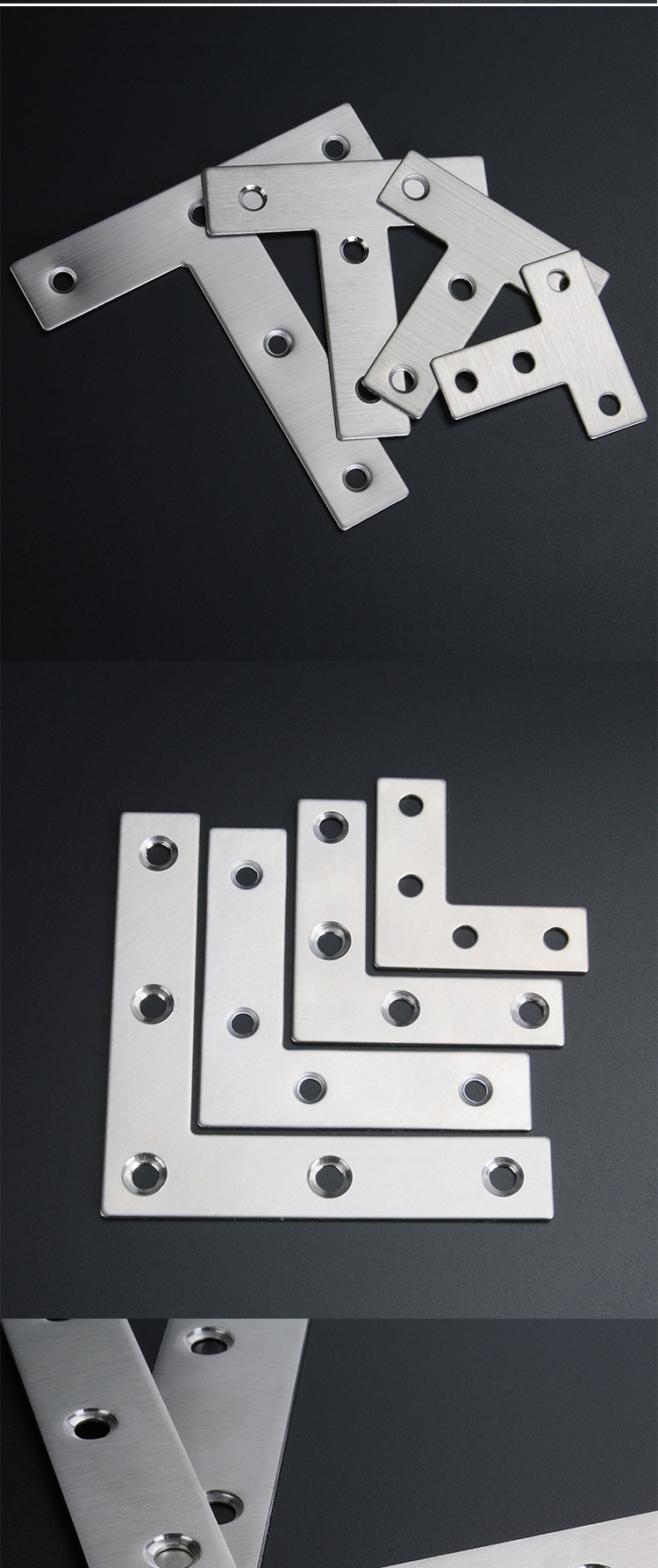 角码不锈钢板托加固90度直角固定块连接件铁片直片角码直角链接型50l