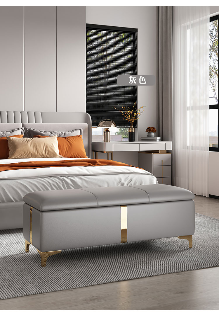 意式轻奢床尾凳意式轻奢卧室储物收纳床尾凳床边沙发床榻北欧衣帽间换