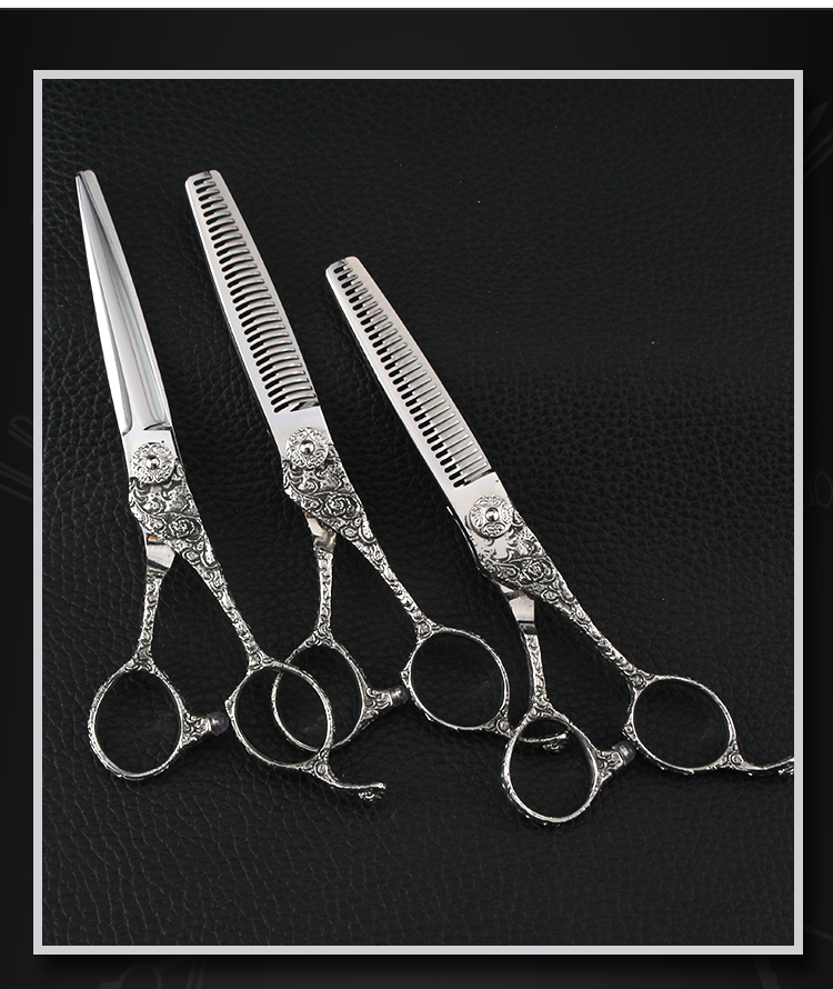 精选优品大武士美发理发剪刀平剪无痕牙剪打薄发型师专用日本定制6寸v