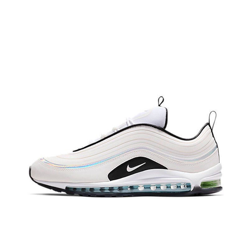 airmax97运动鞋灯芯绒全掌气垫鞋笑脸男女鞋反光跑步运动鞋白炫彩36