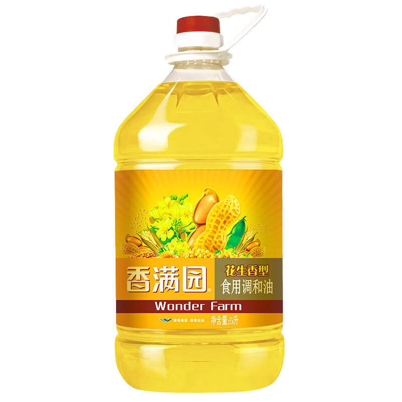 香满园花生香型食用调和油5l4l植物油食用油大桶香满园花生香型食用