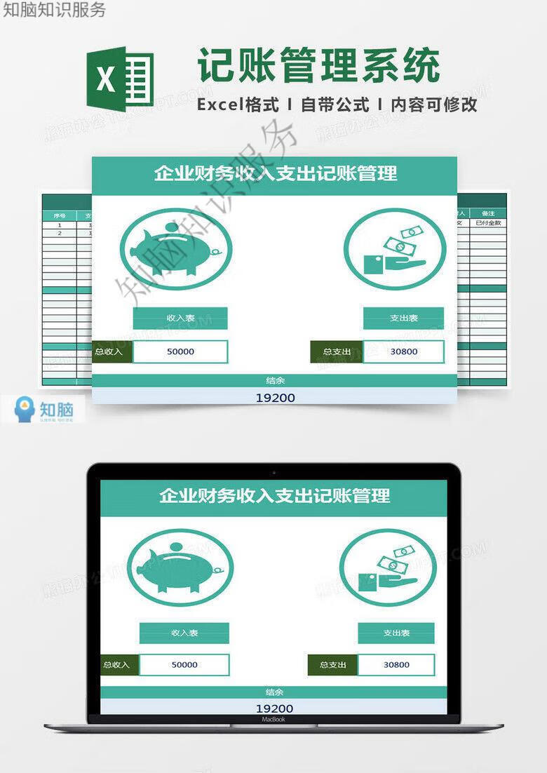 7，財務記賬琯理 費用年度支出記賬表格 excel表格模板素材實用資料